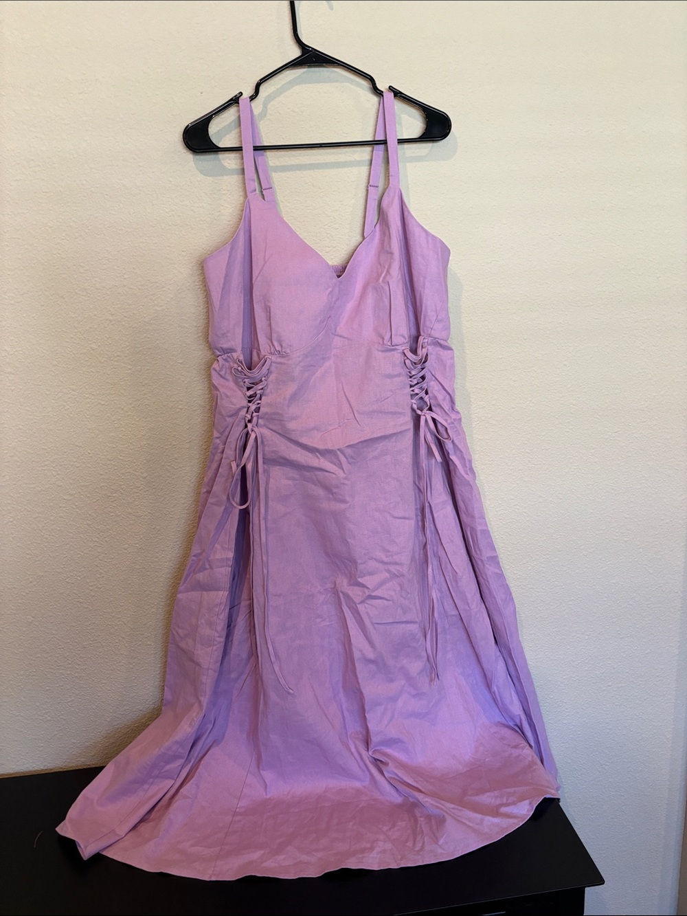 Torrid NWT 0X Lilac Lace-Up Spaghetti Strap Dress